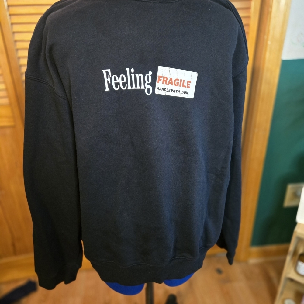 H&M Black 'Feeling Fragile' Crewneck Sweater - Picture 2 of 5